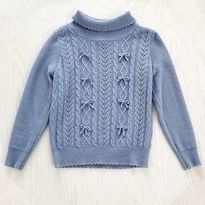 Cottagecore Bow Cable Knit Sweater